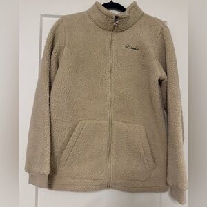 Columbia Beige Sherpa Zip Up Fleece Jacket